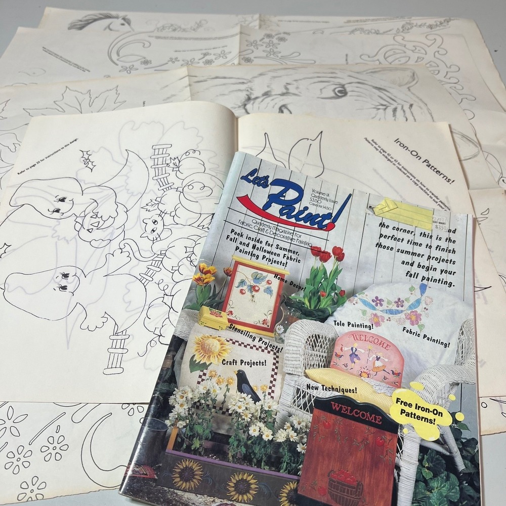 Vintage‎ Let's Paint! Magazine Vol 9 Issue 9 Iron-On Patterns 1994 Crafts